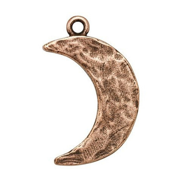 NUNN DESIGN Hammered Crescent Moon Charm Antique Copper Plated Pewter