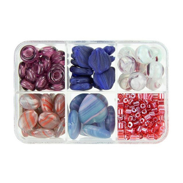 Czech Glass Beads Mix PLUM CAKE Recipe Box