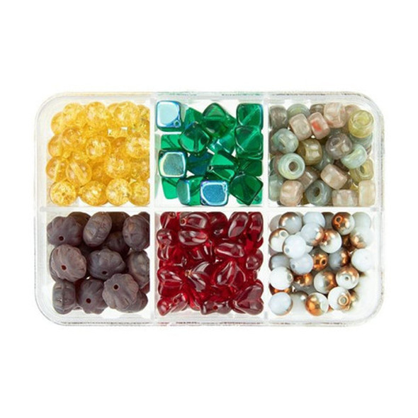 Czech Glass Beads Mix FRUIT CAKE Recipe Box