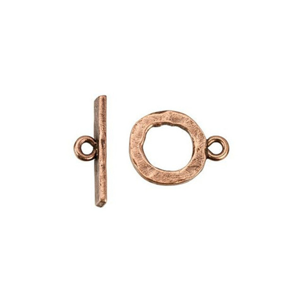 NUNN DESIGN Small Hammered Toggle Clasp Set Copper Plated Pewter