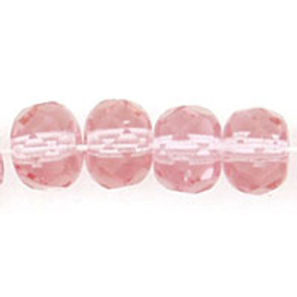 Czech Glass Beads Gemstone Rondelles FRENCH ROSE 6x4mm