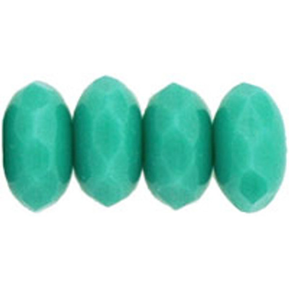 Czech Glass Beads Gemstone Rondelles TURQUOISE 7x5mm