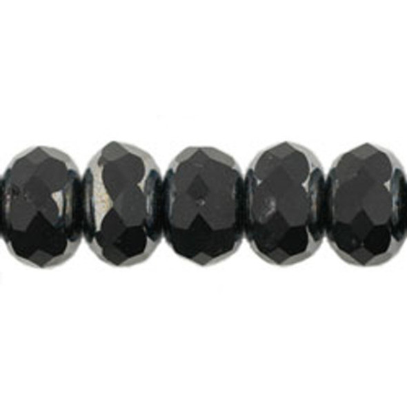Czech Glass Beads Gemstone Rondelles MATTE HEMATITE 11x7mm