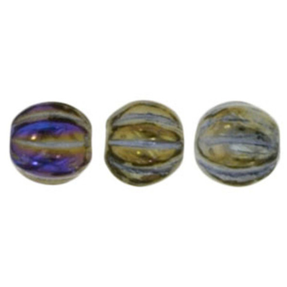 Czech Glass Melon Beads IRIS BROWN