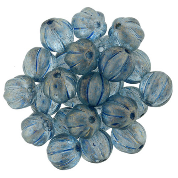 Czech Glass Melon Beads HALO SHADOWS