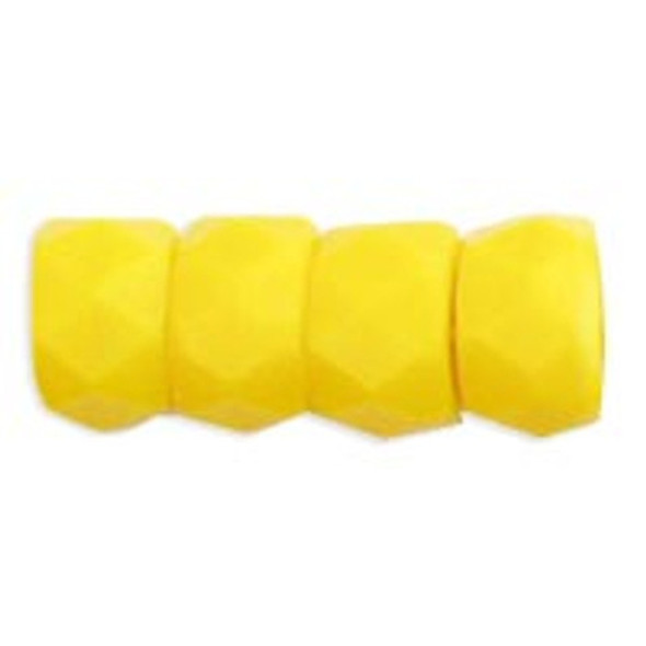 Faceted Large Hole Crow Beads OPAQUE YELLOW 6x4mm Czech Glass