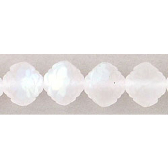 Czech Glass Rosebud Firepolish Beads MATTE CRYSTAL AB 8x7mm Czech Glass Rosebud Firepolish Beads MATTE CRYSTAL AB 8x7mm