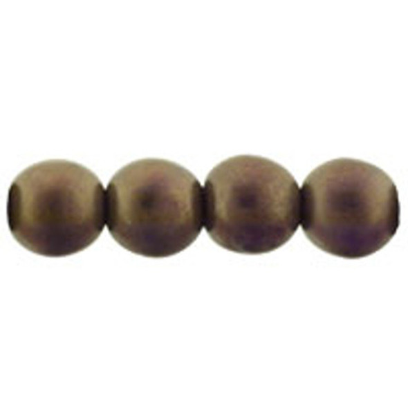 Czech Glass DRUK Beads 6mm Round MATTE PATINA TANZANITE