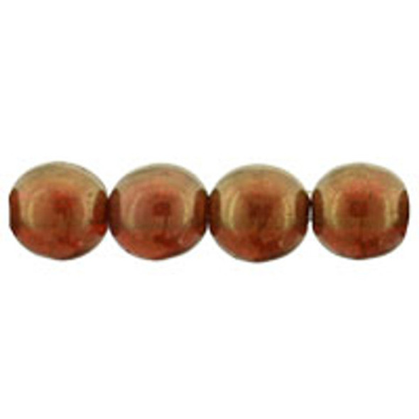 Czech Glass DRUK Beads 6mm Round BRONZE HYACINTH