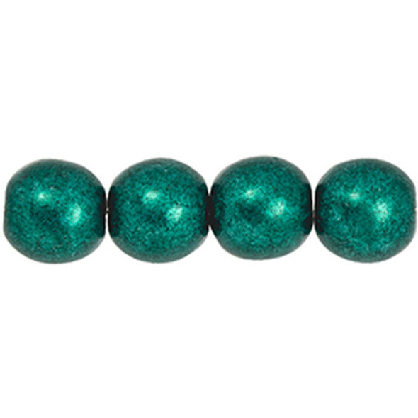Czech Glass DRUK Beads 6mm Round SATURATED METALLIC FOREST BIOME