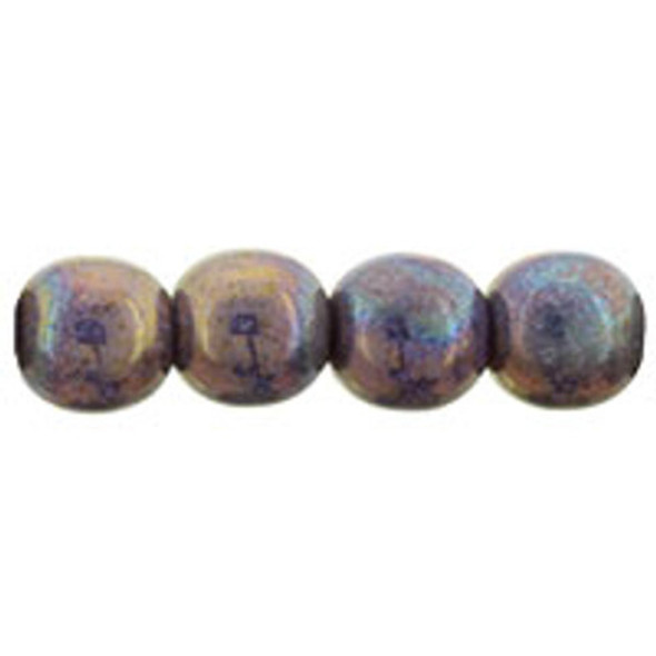 Czech Glass DRUK Beads 6mm Round LUSTER OPAQUE BRONZED SMOKE