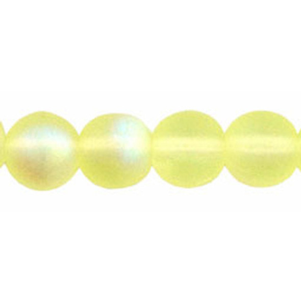 Czech Glass DRUK Beads 6mm Round MATTE JONQUIL AB