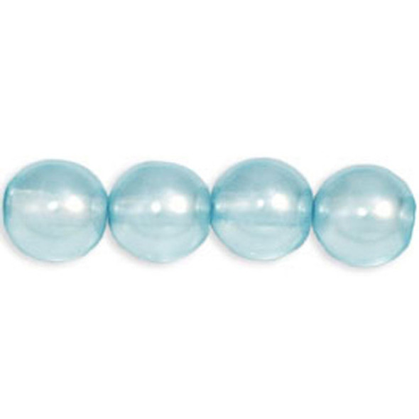 Czech Glass 6mm Round Druk Beads PEARL LIGHTS BABY BLUE