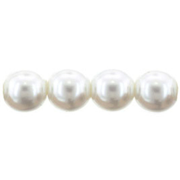 Czech Glass 6mm Round Druk Beads PEARL SNOW