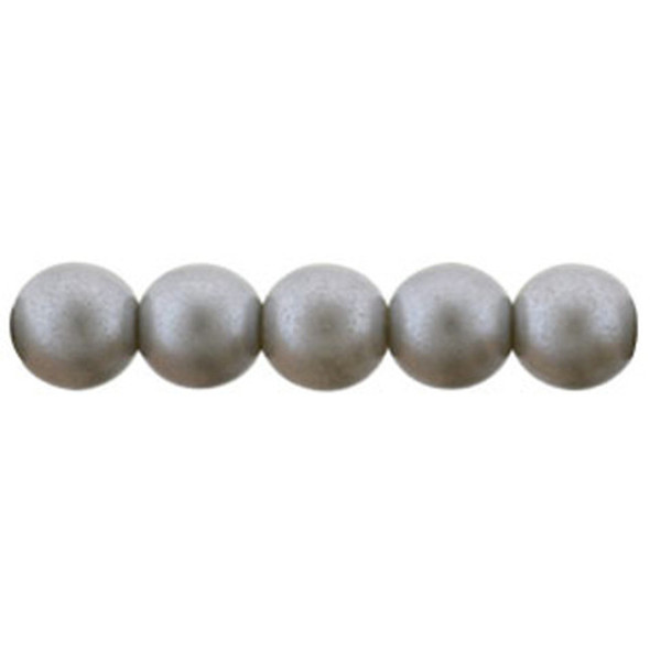 Czech Glass Pearls Round SILVER