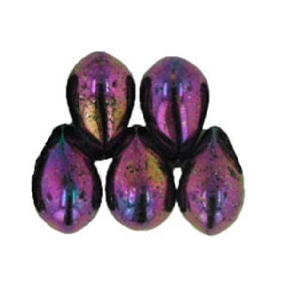 Drop Beads Czech Glass IRIS PURPLE 9x6mm