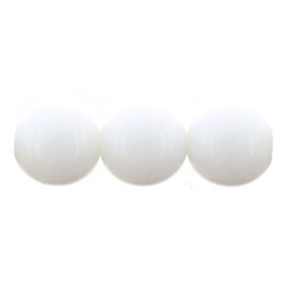 Czech Glass DRUK Beads Round OPAQUE WHITE