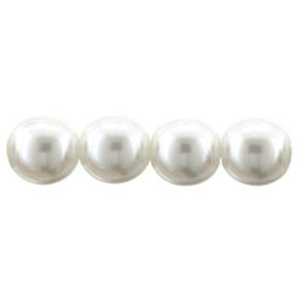 Czech Glass DRUK Beads Round PEARL SNOW