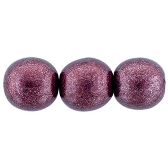 Czech Glass DRUK Beads Round SATURATED METALLIC RED PEAR
