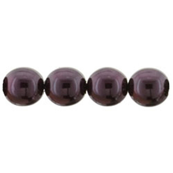 Czech Glass DRUK Beads Round PEARL PLUM