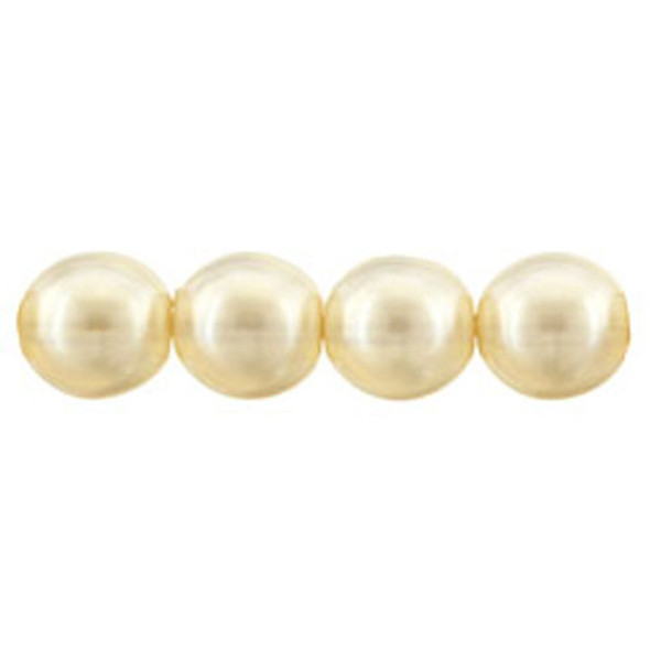 Czech Glass DRUK Beads Round PEARL LIGHTS CREAM