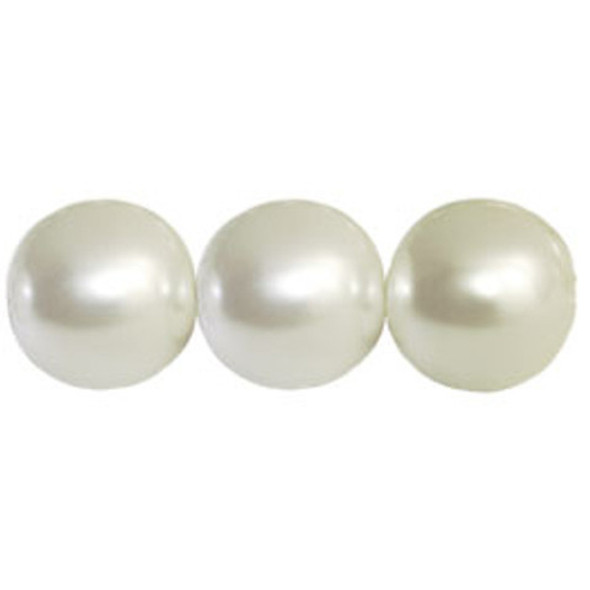 Czech Glass DRUK Beads 18mm Round PEARL SNOW