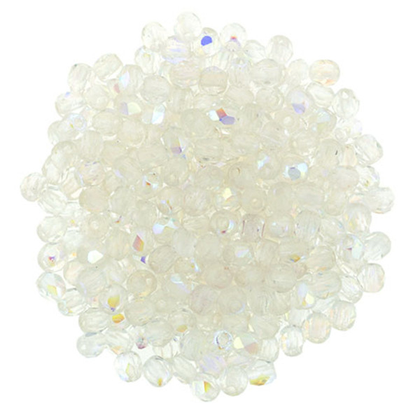 Czech Glass FIREPOLISH Beads 2mm CRYSTAL AB Czech Glass FIREPOLISH Beads 2mm CRYSTAL AB
