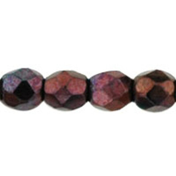 Firepolish 3mm Czech Glass Beads LUSTER METALLIC AMETHYST