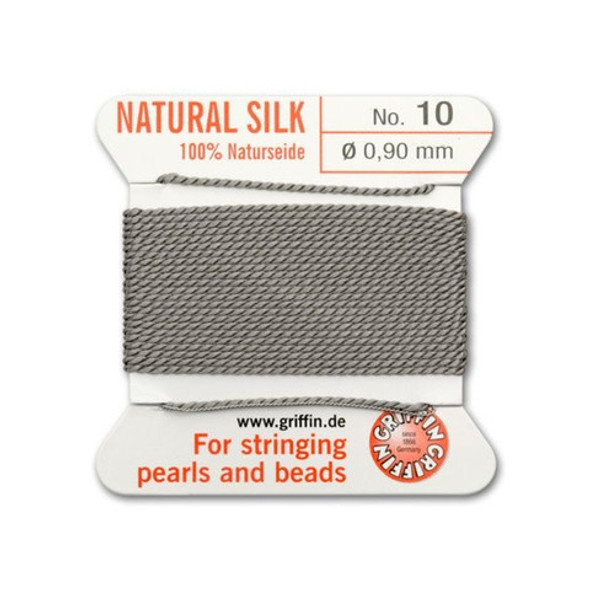 Griffin Natural Silk Bead Cord No.10 GREY