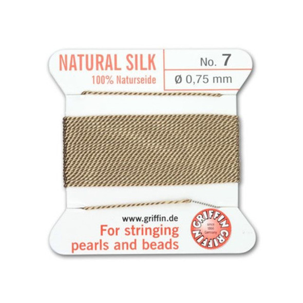 Griffin Natural Silk Bead Cord No.7 BEIGE