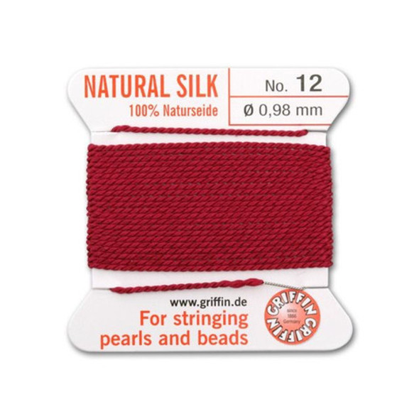 Griffin Natural Silk Bead Cord No.12 GARNET