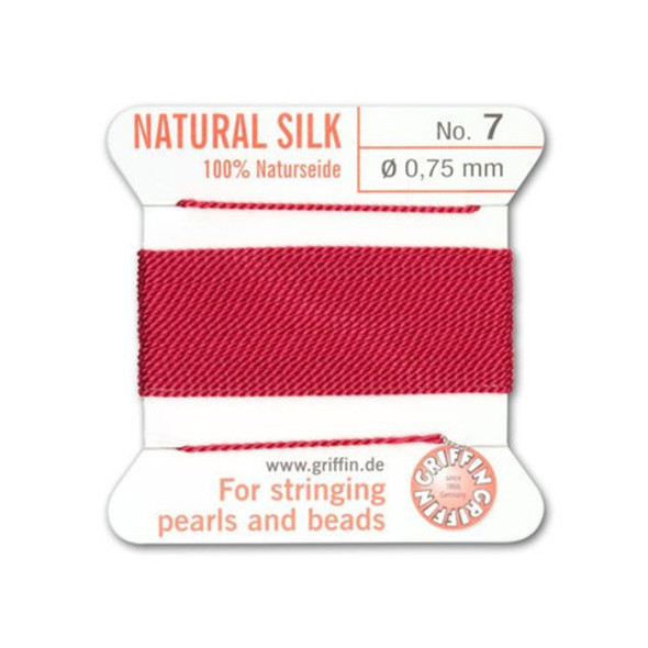 Griffin Natural Silk Bead Cord No.7 RED