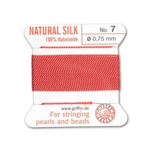 Griffin Natural Silk Bead Cord No.7 CORAL