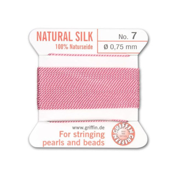 Griffin Natural Silk Bead Cord No.7 DARK PINK