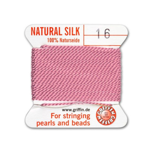 Griffin Natural Silk Bead Cord No.16 DARK PINK