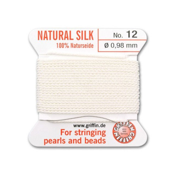 Griffin Natural Silk Bead Cord No.12 WHITE