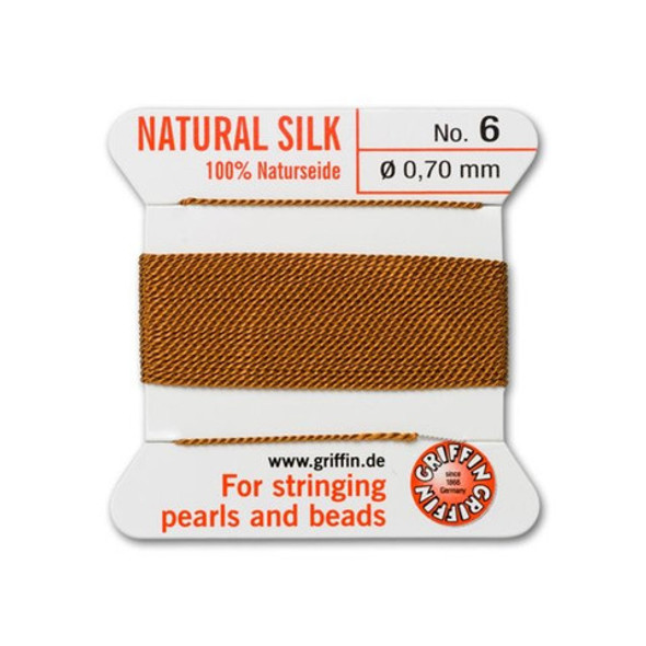 Griffin Natural Silk Bead Cord No.6 CORNELIAN Griffin Natural Silk Bead Cord No.6 CORNELIAN