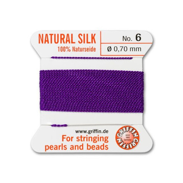 Griffin Natural Silk Bead Cord No.6 AMETHYST