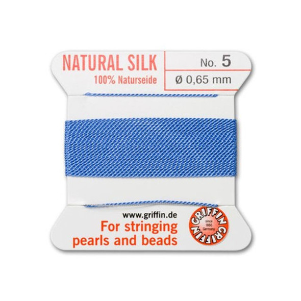 Griffin Natural Silk Bead Cord No.5 BLUE