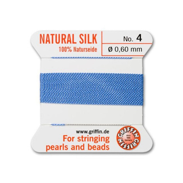 Griffin Natural Silk Bead Cord No.4 BLUE