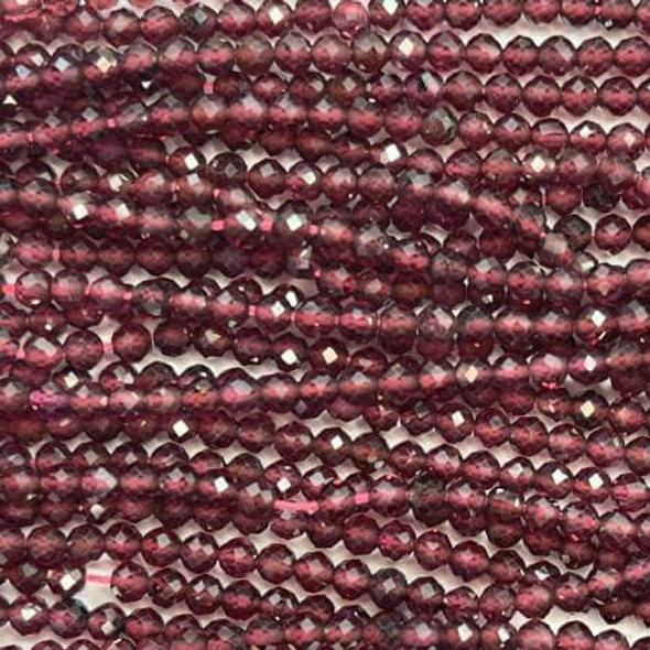 GARNET 3mm High Grade Faceted Gemstone Beads