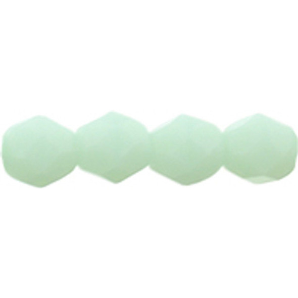 Czech Glass FIREPOLISH 4mm OPAQUE PALE JADE