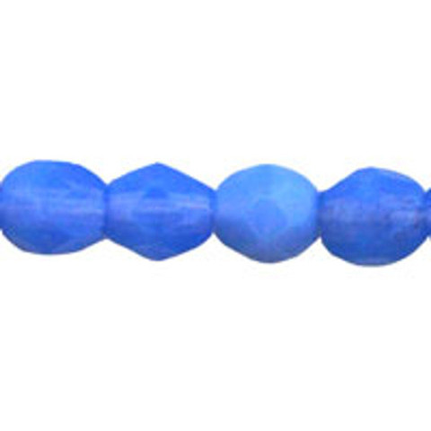 Czech Glass FIREPOLISH Beads 4mm MILKY SAPPHIRE