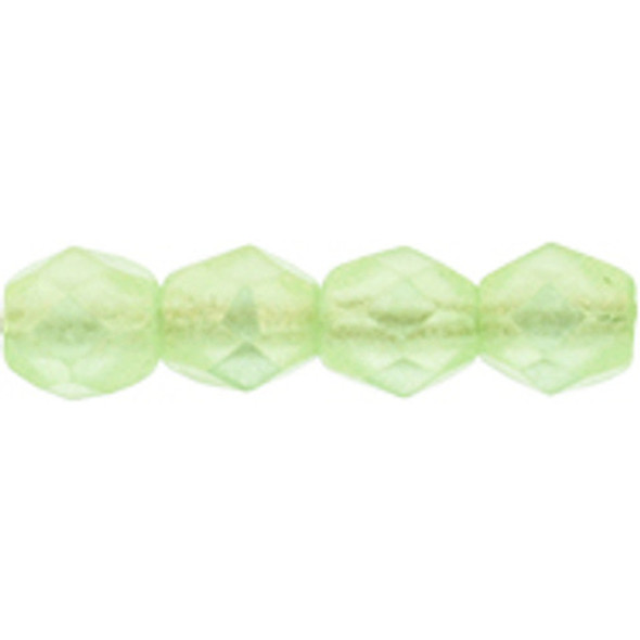 Czech Glass FIREPOLISH 4mm SUEDED GOLD PERIDOT