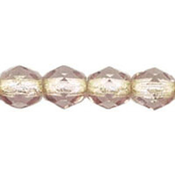 Czech Glass FIREPOLISH Beads 4mm LT AMETHYST SILVER LINED