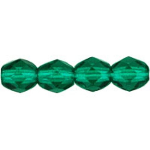 Czech Glass FIREPOLISH Beads 4mm EMERALD