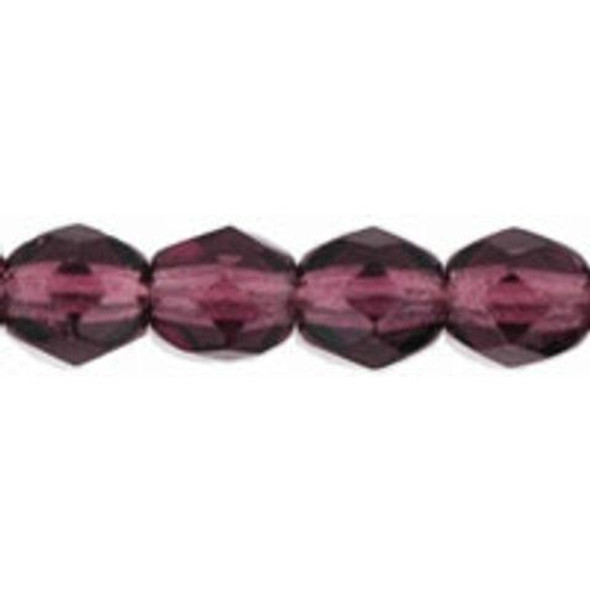 Czech Glass FIREPOLISH Beads 4mm AMETHYST