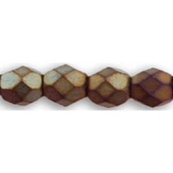 Czech Glass FIREPOLISH Beads 4mm MATTE IRIS BROWN