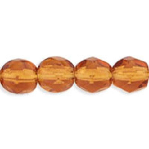 Czech Glass FIREPOLISH Beads 4mm DK TOPAZ