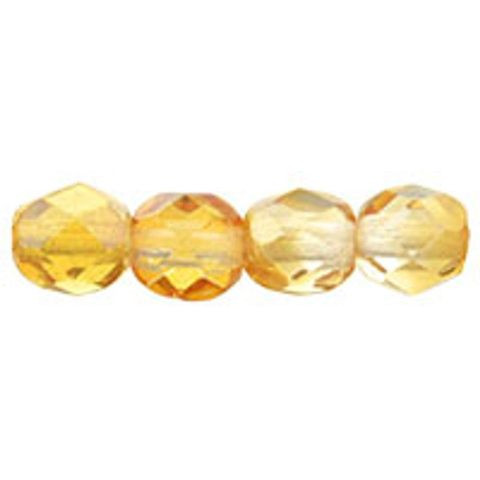Czech Glass FIREPOLISH 4mm CRYSTAL CELSIAN
